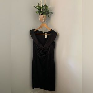 Black Crepe Off The Shoulder Cocktail Dress Size 6